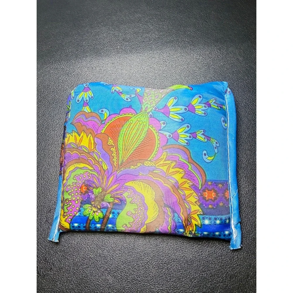 Johnny Was California Floral Peacock Packable Tote Bag Blue